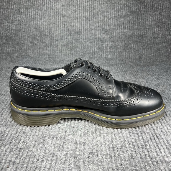 Doc Martens 3989 Brogue Men's Size 11 Yellow Stitch Smooth Leather Wingtip Shoes - Picture 6 of 14